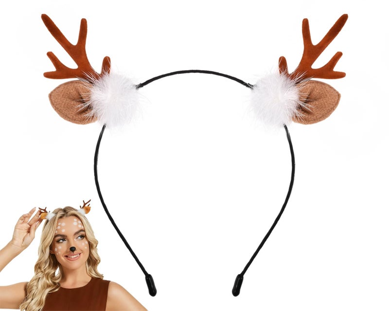 DS.DISTINCTIVE STYLE DS. DISTINCTIVE STYLE Reindeer Antlers Deer Ears Headband for Women Halloween Deer Antlers Costume Cute Hair Accessories - Image 1